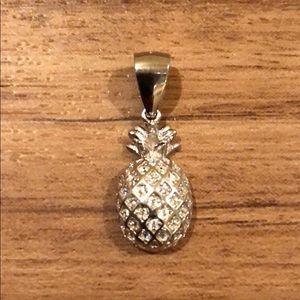Sterling silver and crystal pineapple pendant